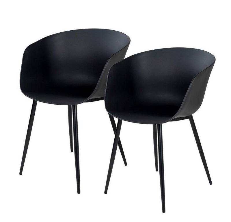 LebensWohnArt Stuhl 2er Set Design Stuhl DAVOS schwarz Schalensitz Indoor Outdoor LebensWohnArt Stuhl 2er Set Design Stuhl DAVOS schwarz Schalensitz Indoor Outdoor von LebensWohnArt