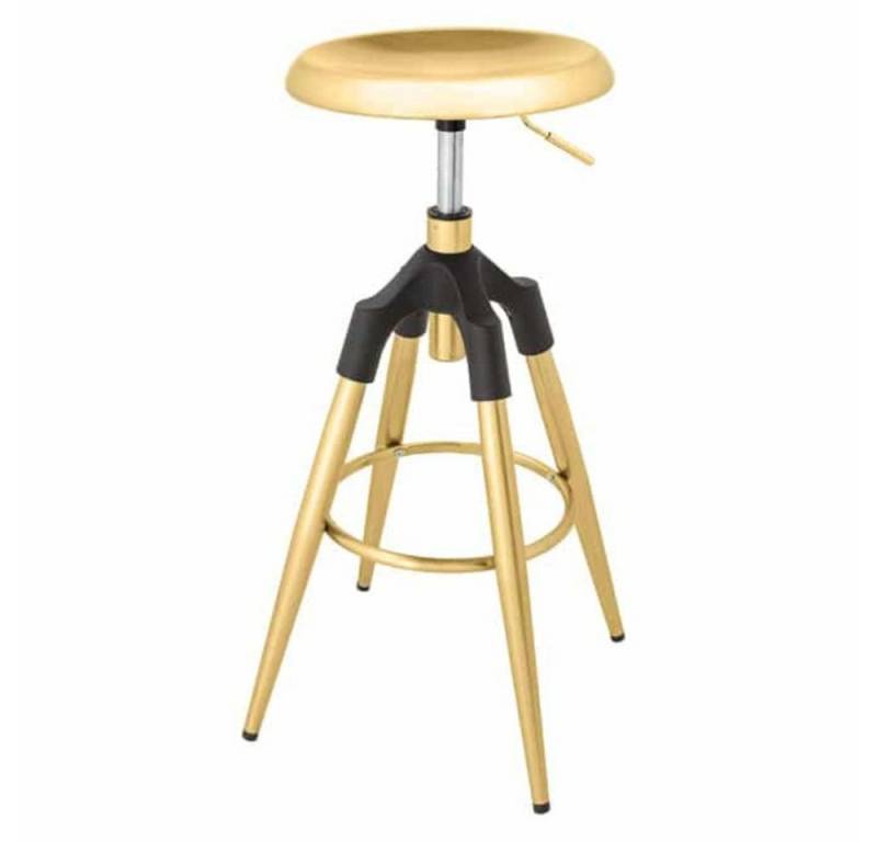 LebensWohnArt Stuhl Urbaner Barhocker FABRICA gold schwarz höhenverstellbar Metall von LebensWohnArt