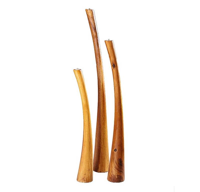 LebensWohnArt Teelichthalter Massivholz Teelichthalter VELA 125cm Natural Suar Kerzenhalter von LebensWohnArt