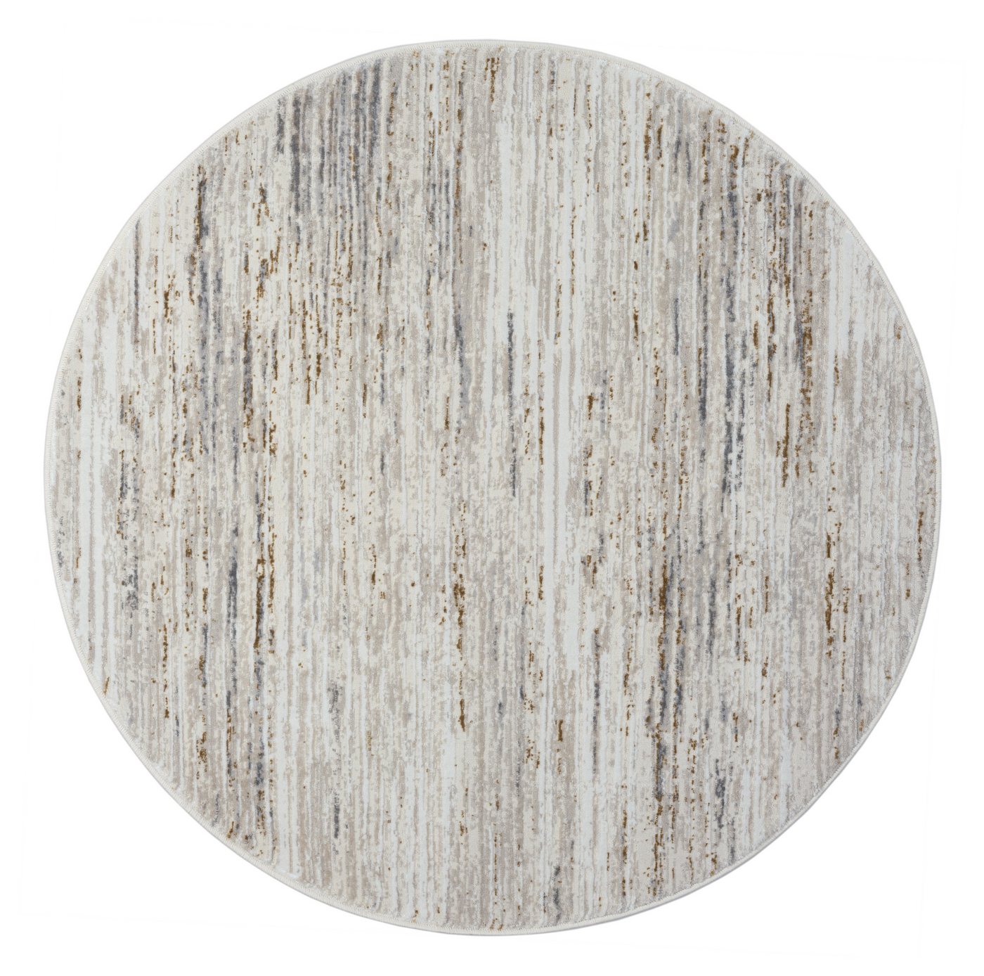 LebensWohnArt Teppich Teppich PASSIONE rund Creme-Multi 120 x 120 cm, Höhe: 1 mm von LebensWohnArt