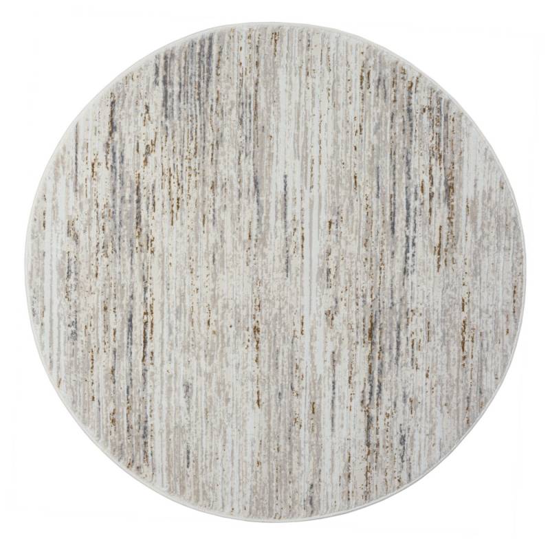 LebensWohnArt Teppich Teppich PASSIONE rund Creme-Multi 120 x 120 cm, Höhe: 1 mm von LebensWohnArt