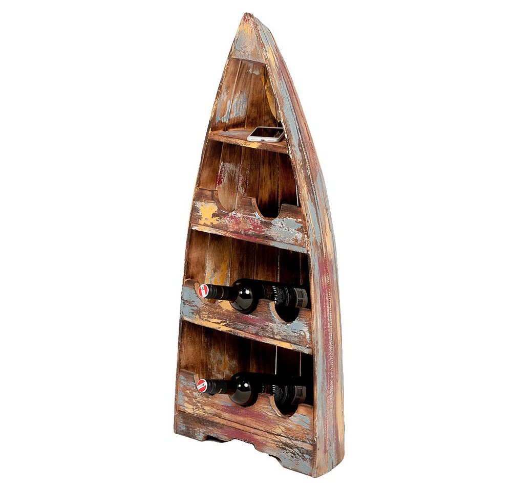 LebensWohnArt Weinregal Massivholz Bootsregal Weinregal VINO ca.100cm Multi-Color von LebensWohnArt