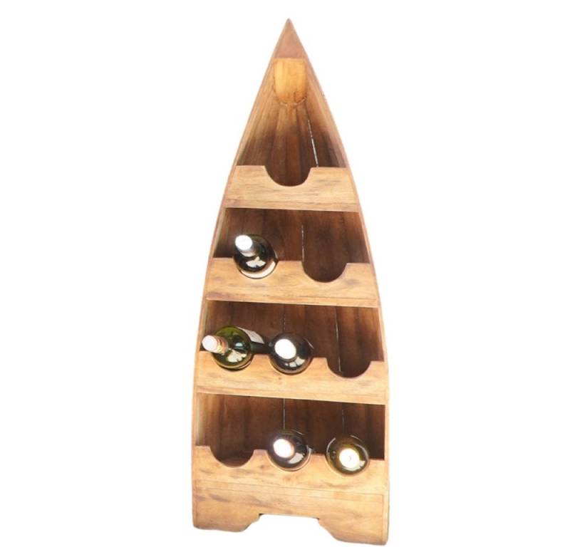 LebensWohnArt Weinregal Massivholz Weinregal VINO 100cm Antik-Natural Mahagony Bootsregal von LebensWohnArt