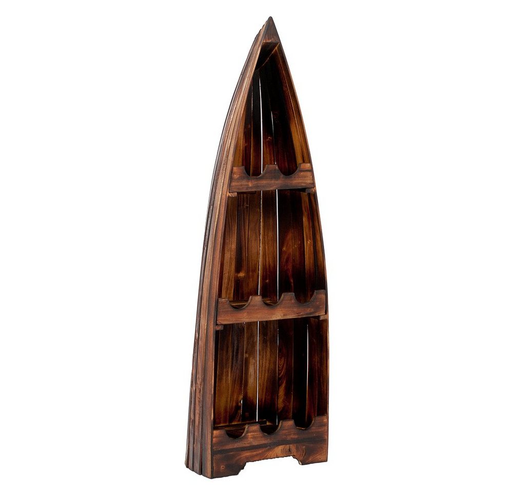 LebensWohnArt Weinregal Massivholz Weinregal VINO ca. 150cm Geflammt Mahagony Bootsregal von LebensWohnArt