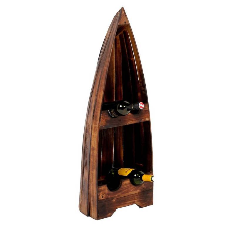 LebensWohnArt Weinregal Massivholz Weinregal VINO ca.100cm Geflammt Mahagony Bootsregal von LebensWohnArt