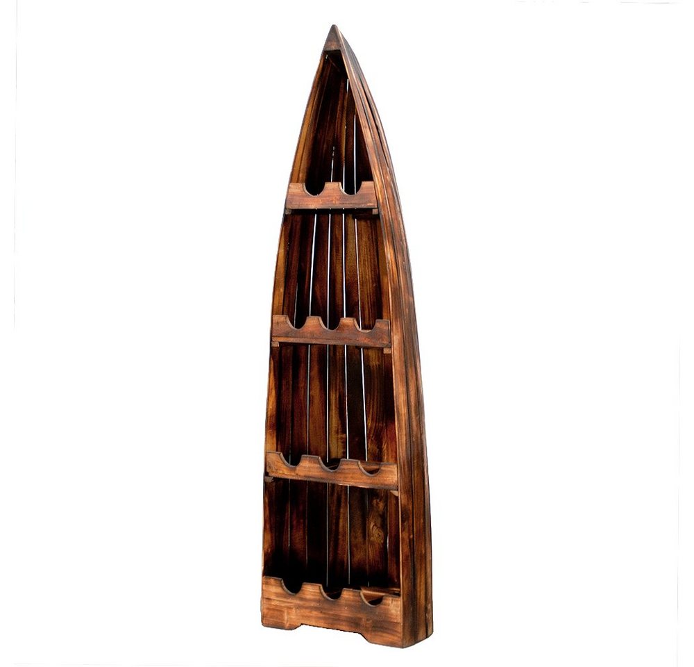 LebensWohnArt Weinregal Massivholz Weinregal VINO ca.200cm Geflammt Mahagony Bootsregal von LebensWohnArt