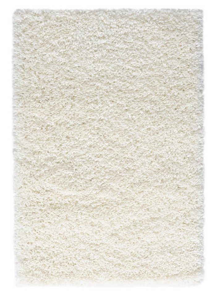 LebensWohnArt Teppich Hochflor Teppich SHAGGY creme rechteckig diverse Größen, Höhe: 3.7 mm von LebensWohnArt