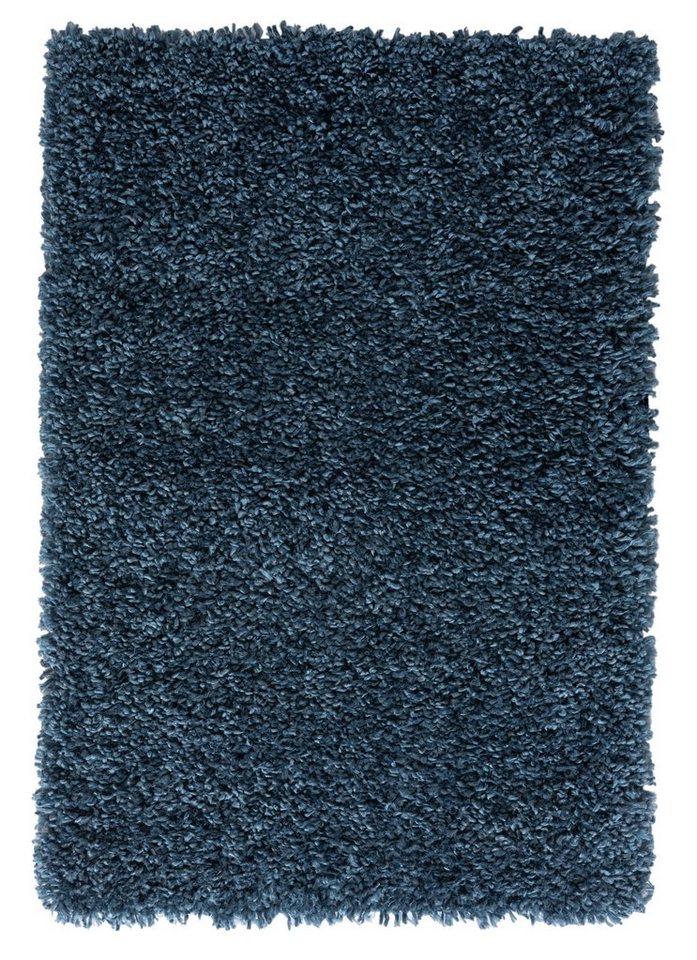 Teppich Hochflor Teppich SHAGGY dunkelblau rechteckig diverse Größen, LebensWohnArt, Höhe: 3.7 mm von LebensWohnArt