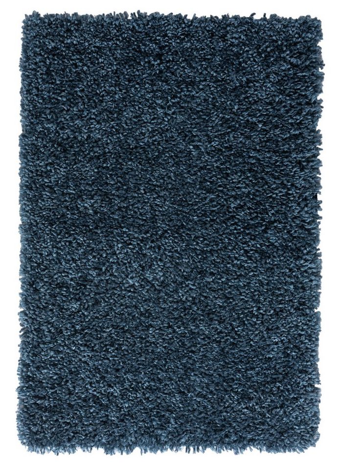 LebensWohnArt Teppich Hochflor Teppich SHAGGY dunkelblau rechteckig diverse Größen, Höhe: 3.7 mm von LebensWohnArt