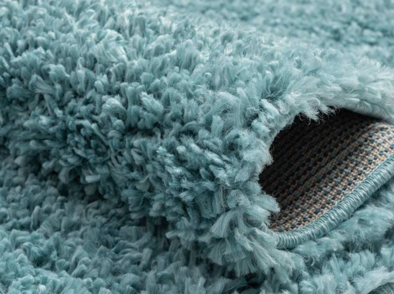 LebensWohnArt Teppich Hochflor Teppich SHAGGY hellblau rechteckig diverse Größen, Höhe: 3.7 mm von LebensWohnArt
