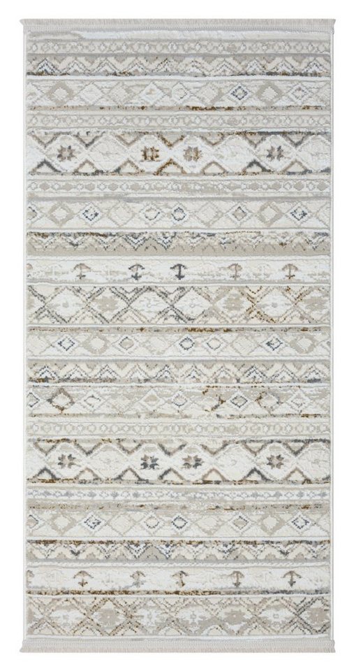 LebensWohnArt Teppich Teppich NOMAD rechteckig Creme-Multi diverse Größen, Höhe: 1 mm von LebensWohnArt