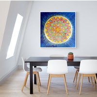 Blume Des Lebens #gemaltes Bild # Mandala Mit Bergkristallen Blume Des Lebens #gemaltes Bild # Mandala Mit Bergkristallen von LebenskunstSHOP