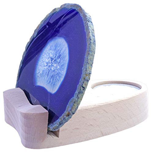 Achatscheibe blau gefärbt Teelichthalter Edelsteinteelicht Teelicht (Blau) Achatscheibe blau gefärbt Teelichthalter Edelsteinteelicht Teelicht (Blau) von Lebensquelle Plus