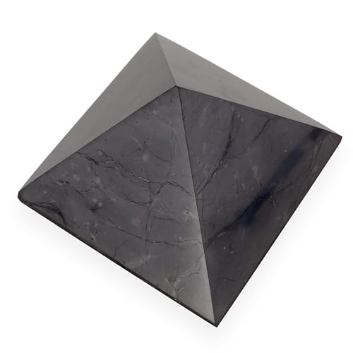 Lebensquelle Plus Pyramide aus Schungit | Original aus Karelien | 6x6 cm poliert von Lebensquelle Plus