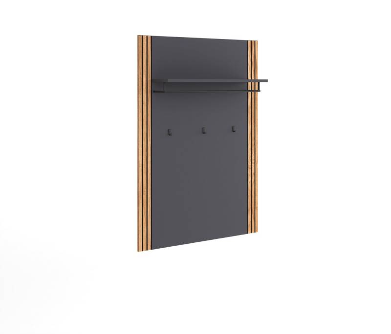 Lebenswert Garderobenpaneel Joe, in Eiche / anthrazit - 82x120x28 (BxHxT) von Lebenswert