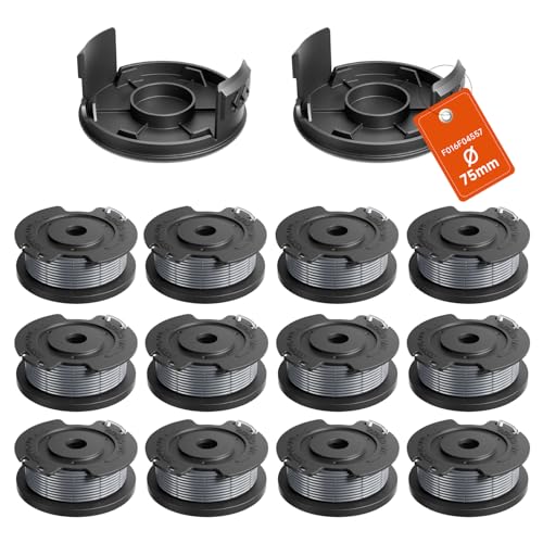 Lebenswuerze Ersatzfadenspule Für Bosch Rasentrimmer Akku EasyGrassCut 23/26/18/18-230/18-260/18-26, 12x Fadenspulen F016800569 2x Trimmerkappen F016F04557 (Nylon-Trimmerfaden Ø1.65mm Länge 4.9m) von Lebenswuerze