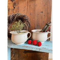 Alter Antiker Keramiktopf Keramik Deko Vintage von Lebenundgeniessen