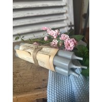 Kerzen Stabkerzen Deko Vintage 4 Er Pack Hellgrau von Lebenundgeniessen