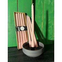 Kerzen Stabkerzen Gedreht Rosa 4Er Pack von Lebenundgeniessen