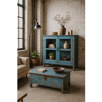 Schrank Vitrine Kommode Anrichte Vitrinenschrank Möbel Glasvitrine Regalschrank Antik Finish von Lebenundgeniessen
