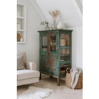 Schrank Vitrine Kommode Anrichte Vitrinenschrank Möbel Glasvitrine Regalschrank Antik Finish von Lebenundgeniessen