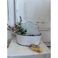Seifenschale Aufbewahrungsschale Hängeschale Emaille Deko Garten Shabby von Lebenundgeniessen