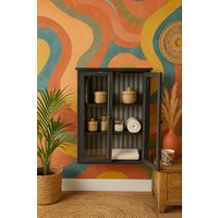 Vitrine Vitrinenschrank Hängevitrine Glasvitrine Möbel Kommode Schrank Antik Finish von Lebenundgeniessen