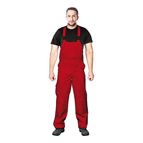 Leber & Hollman Herren Arbeits-Latzhose LH-Bister, 65 % Polyester 35 % Baumwolle 270 g/m2, mit Taschen für Knieschoner, elastischer Gummibund und regulierbare Y-Hosenträger von REIS