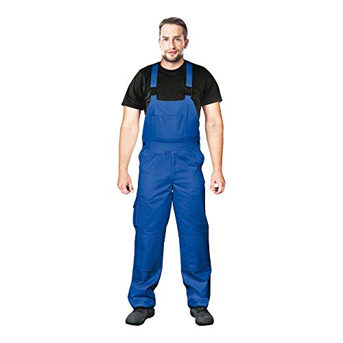 Leber & Hollman Herren Arbeits-Latzhose LH-Bister, 65 % Polyester 35 % Baumwolle 270 g/m2, mit Taschen für Knieschoner, elastischer Gummibund und regulierbare Y-Hosenträger von REIS