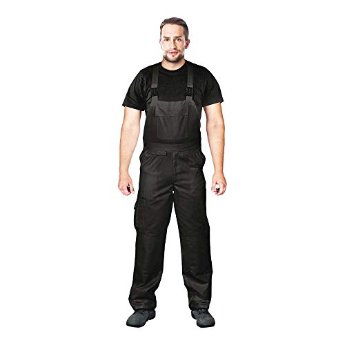 Leber & Hollman Herren Arbeits-Latzhose LH-Bister, 65 % Polyester 35 % Baumwolle 270 g/m2, mit Taschen für Knieschoner, elastischer Gummibund und regulierbare Y-Hosenträger von Leber&Hollman