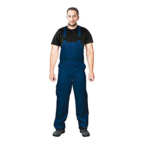 Leber & Hollman Herren Arbeits-Latzhose LH-Bister, 65 % Polyester 35 % Baumwolle 270 g/m2, mit Taschen für Knieschoner, elastischer Gummibund und regulierbare Y-Hosenträger von LEBER & HOLLMAN