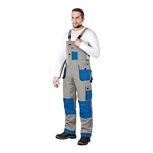 Leber & Hollman Herren Arbeits-Latzhose LH-FMN-B, 65% Polyester 35% Baumwolle 270 g/m2 und Verstärkung aus Cordura-Stoff, mit Taschen für Knieschoner von Leber&Hollman