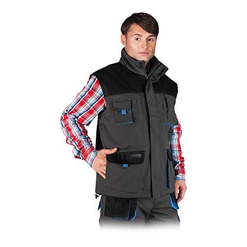 Leber & Hollman Herren Arbeitsweste LH-FMNW-V, gefüttert, 65% Polyester 35% Baumwolle 270 g/m2, Futter 100% Polyester, Hochkragen, vorne Reißverschluss und Klettverschluss, Leber & Hollman Herren Arbeitsweste LH-FMNW-V, gefüttert, 65% Polyester 35% Baumwolle 270 g/m2, Futter 100% Polyester, Hochkragen, vorne Reißverschluss und Klettverschluss, von LEBER & HOLLMAN