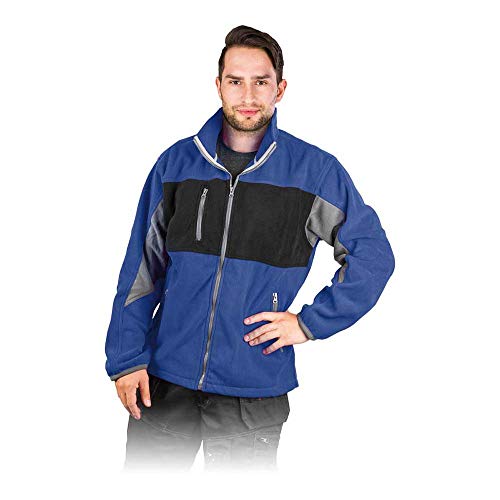 Leber & Hollman Herren Fleece-Arbeitsjacke LH-FMN-P, Stehkragen, langarm, Fleece 290 g/m2 aus 100% Polyester, mit Reißverschluss, elastische Paspel-Bündchen an Ärmel und Saum von LEBER & HOLLMAN