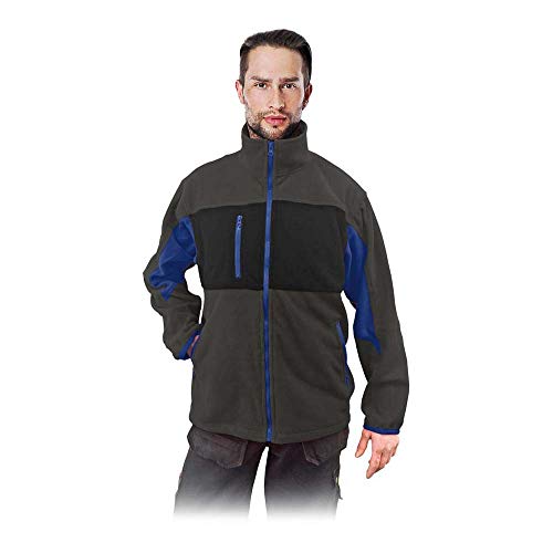 Leber & Hollman Herren Fleece-Arbeitsjacke LH-FMN-P, Stehkragen, langarm, Fleece 290 g/m2 aus 100% Polyester, mit Reißverschluss, elastische Paspel-Bündchen an Ärmel und Saum von Leber&Hollman