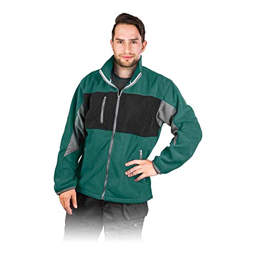 Leber & Hollman Herren Fleece-Arbeitsjacke LH-FMN-P, Stehkragen, langarm, Fleece 290 g/m2 aus 100% Polyester, mit Reißverschluss, elastische Paspel-Bündchen an Ärmel und Saum von Leber&Hollman