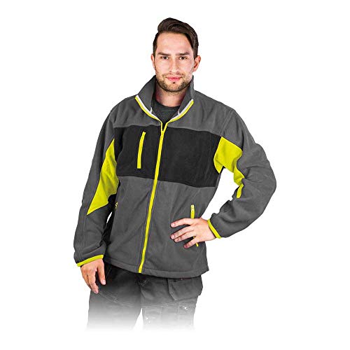 Leber & Hollman Herren Fleece-Arbeitsjacke LH-FMN-P, Stehkragen, langarm, Fleece 290 g/m2 aus 100% Polyester, mit Reißverschluss, elastische Paspel-Bündchen an Ärmel und Saum von LEBER & HOLLMAN