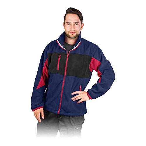 Leber & Hollman Herren Fleece-Arbeitsjacke LH-FMN-P, Stehkragen, langarm, Fleece 290 g/m2 aus 100% Polyester, mit Reißverschluss, elastische Paspel-Bündchen an Ärmel und Saum von Leber&Hollman