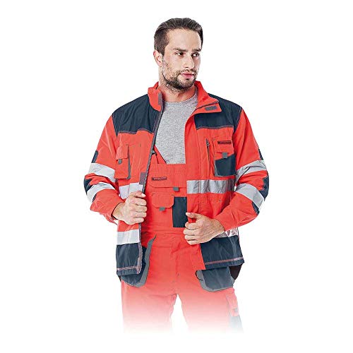 Leber & Hollman Herren Schutzjacke LH-FMN-J, 100% Polyester 270 g/m2, Hochkragen, Reißverschluss und Klettverschlüsse, verlängerte Rückenpartie, Lüftung von Leber&Hollman