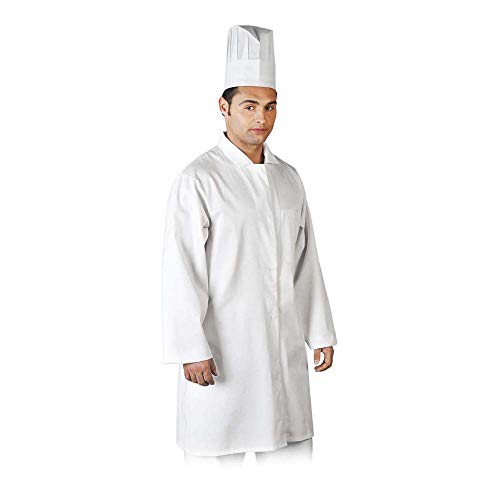 Leber & Hollman Herren Schutzmantel LH-FOOD-CME, 60% Polyester 35% Baumwolle 210 g/m2, klassischer Kragen, Knopfleiste mit Druckknöpfen, waschbar bei 95 °C, für Industriewäsche geeignet von Leber&Hollman