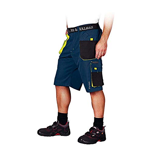 Leber&Hollman Herren kurze Arbeitshose 65% Polyester 35% Baumwolle 270 g/m2, Bundhose mit Multifunktionstaschen+ Schlaufe und Schlüsselhaken LH-FMN-TS_GBYXXL Dunkelblau-schwarz-gelb XXL Leber&Hollman Herren kurze Arbeitshose 65% Polyester 35% Baumwolle 270 g/m2, Bundhose mit Multifunktionstaschen+ Schlaufe und Schlüsselhaken LH-FMN-TS_GBYXXL Dunkelblau-schwarz-gelb XXL von LEBER & HOLLMAN