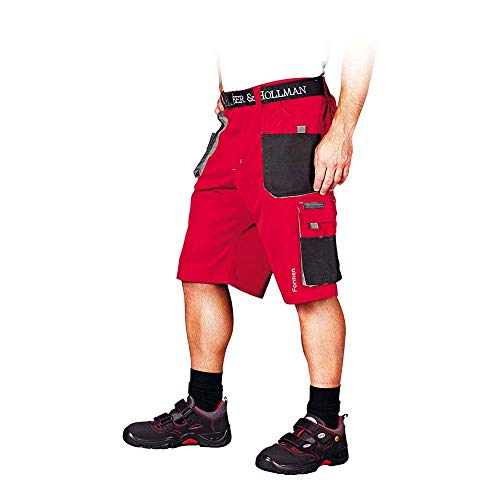 Leber&Hollman Herren kurze Arbeitshose LH-FMN-TS, 65% Polyester 35% Baumwolle 270 g/m2, Bundhose mit Multifunktionstaschen+ Schlaufe und Schlüsselhaken LH-FMN-TS_CBSL Rot-schwarz-grau L Leber&Hollman Herren kurze Arbeitshose LH-FMN-TS, 65% Polyester 35% Baumwolle 270 g/m2, Bundhose mit Multifunktionstaschen+ Schlaufe und Schlüsselhaken LH-FMN-TS_CBSL Rot-schwarz-grau L von LEBER & HOLLMAN