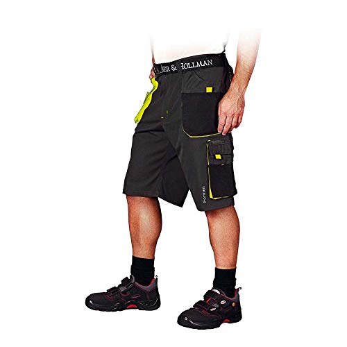 Leber&Hollman Herren kurze Arbeitshose LH-FMN-TS, 65% Polyester 35% Baumwolle 270 g/m2, Bundhose mit Multifunktionstaschen+ Schlaufe und Schlüsselhaken LH-FMN-TS_SBYXXXL Grau-schwarz-gelb 3XL Leber&Hollman Herren kurze Arbeitshose LH-FMN-TS, 65% Polyester 35% Baumwolle 270 g/m2, Bundhose mit Multifunktionstaschen+ Schlaufe und Schlüsselhaken LH-FMN-TS_SBYXXXL Grau-schwarz-gelb 3XL von LEBER & HOLLMAN