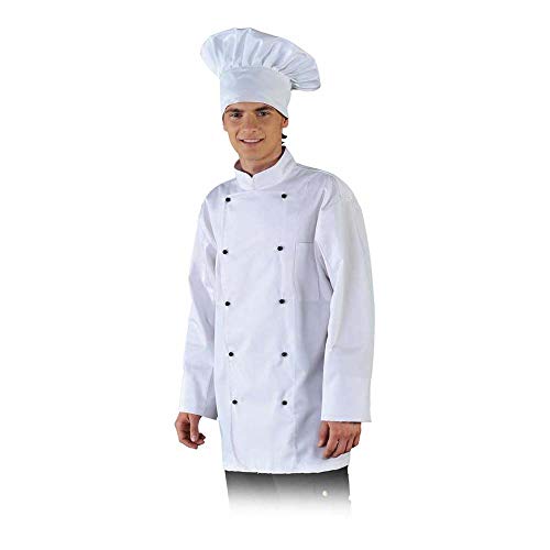 Leber&Hollman LH-CHEFER_WXL Chefs Kitchen Schutzbluse, Weiß, XL Größe von Leber&Hollman