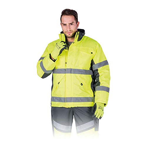 Leber&Hollman LH-Roader_Xxl visgre Winterjacke, Gelb-Stahlblau, XXL Größe von Leber&Hollman