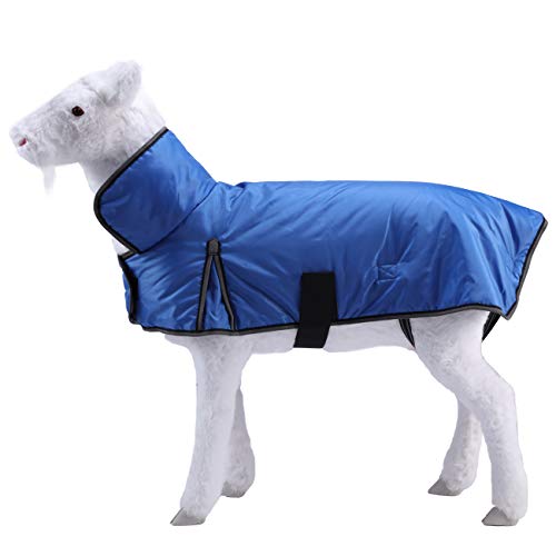 Leberna Atmungsaktive Ziegenmäntel für Nutztiere, Ziegendecke, Schafdecke, Schaf mit Hals - Wasserabweisend, 420D/100% Polyfill, Blau, M von Leberna