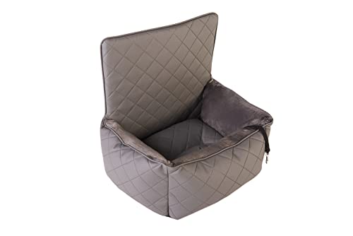 Lebon - Reisebett Autobett Peggy -Ideal für den Autositz oder für unterwegs - Kunstleder gesteppt Grau - Edles Design - Kuschelweiches Hundebett Lebon - Reisebett Autobett Peggy -Ideal für den Autositz oder für unterwegs - Kunstleder gesteppt Grau - Edles Design - Kuschelweiches Hundebett von Lebon