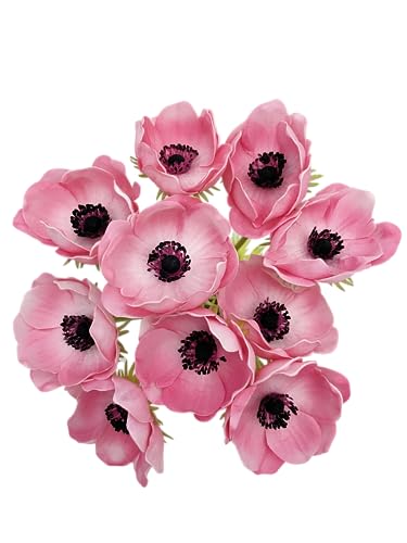 LebriTamFa Künstlicher Anemonen-Blumenstrauß aus Polyurethan, fühlt sich echt an, 5 Stück LebriTamFa Künstlicher Anemonen-Blumenstrauß aus Polyurethan, fühlt sich echt an, 5 Stück von LebriTamFa