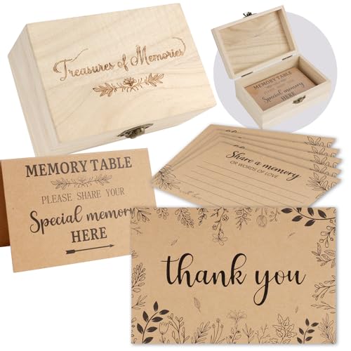 Share A Memory Card for Celebration of Life Decorations- 50 Pcs Memory Cards with Wooden Box for Beerdigung Graduation Memory Box for Keepsakes Memorial Service Celebration of Life Ideas Share A Memory Card for Celebration of Life Decorations- 50 Pcs Memory Cards with Wooden Box for Beerdigung Graduation Memory Box for Keepsakes Memorial Service Celebration of Life Ideas von Lebsitey