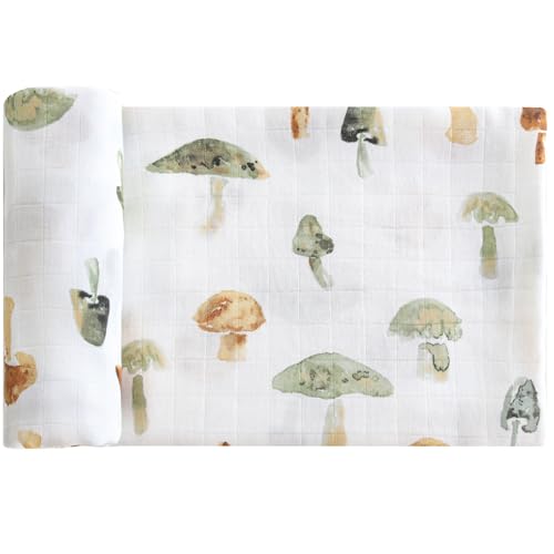 LifeTree Baby Swaddling Cloth Muslin Cloth 120 x 120 cm Muslin Swaddle Blanket Baby Bamboo Cotton Swaddle Wrap for Boys and Girls, Mushroom LifeTree Baby Swaddling Cloth Muslin Cloth 120 x 120 cm Muslin Swaddle Blanket Baby Bamboo Cotton Swaddle Wrap for Boys and Girls, Mushroom von Lebze